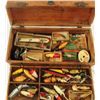 Image 1 : Wood Tackle Box Full of Tackle