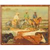 Image 2 : Xiang Zhang Cattle Drive Oil Painting