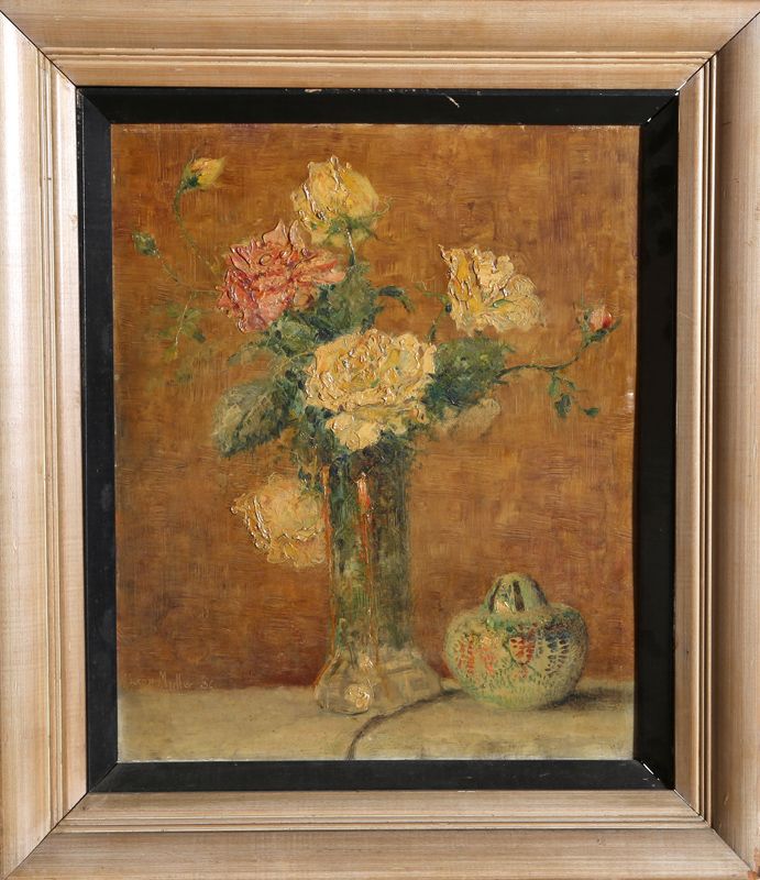 Leopold Muller, Flower Still Life, Oil Painting