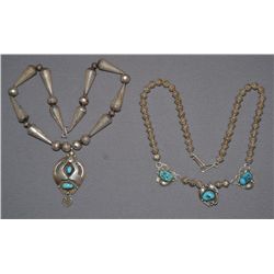 TWO NAVAJO SILVER NECKLACES