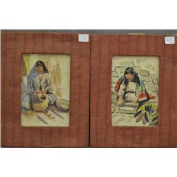 TWO SAN ILDEFONSO WATER COLORS