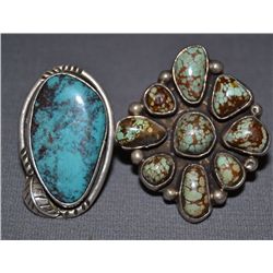 TWO LARGE NAVAJO SILVER RINGS