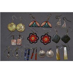 ELEVEN PAIRS OF PUEBLO EARRINGS