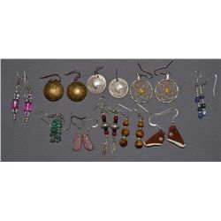 TEN PAIRS OF PUEBLO EARRINGS