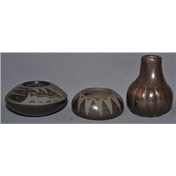 THREE SANTA CLARA POTTERY ITEMS