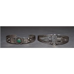 TWO NAVAJO SILVER BRACELETS