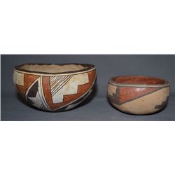 ACOMA  AND ZIA POTTERY BOWLS
