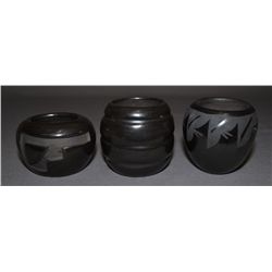 THREE SANTA CLARA POTTERY BOWLS
