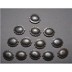 THIRTEEN SILVER CONCHOS