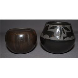 TWO SANTA CLARA POTTERY BOWLS
