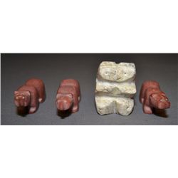 FOUR PUEBLO FETISHES