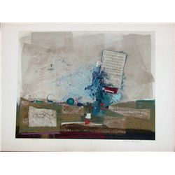 Nissan Engel, Blue Symphony, Signed Lithograph