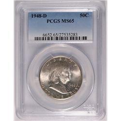 1948-D FRANKLIN HALF DOLLAR, PCGS MS-65