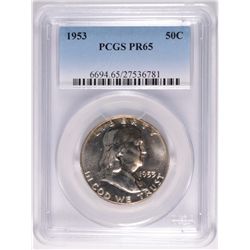 1953 FRANKLIN HALF DOLLAR, PCGS PROOF-65!