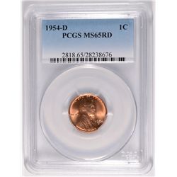1954-D LINCOLN CENT, PCGS MS-65 RED