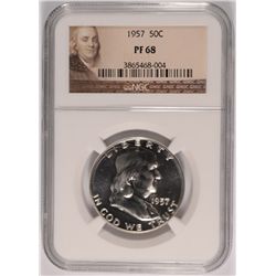 1957 FRANKLIN HALF DOLLAR, NGC PROOF-68!