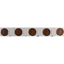(5) 1921 LINCOLN CENTS
