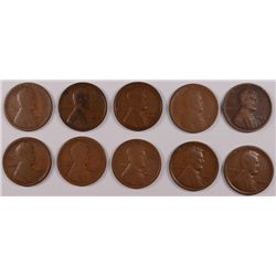 (10) 1913-D LINCOLN CENTS