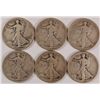 Image 1 : (6) WALKING LIBERTY HALF DOLLARS (17, 18, 18-S, 20-S, 20-D, 21-S)
