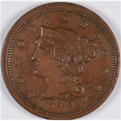 1849 LARGE CENT XF-45
