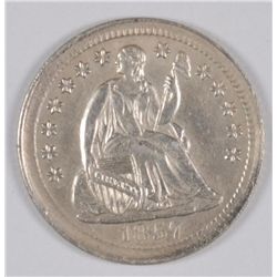 1857 SEATED HALF DIME AU-55