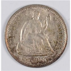 1868-S SEATED HALF DIME MS-63