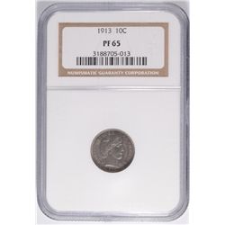 1913 PROOF BARBER DIME NGC PF-65