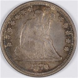 1876 SEATED QUARTER AU-58