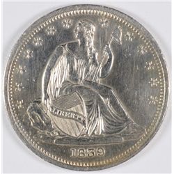 1839 (NO DRAPERY) SEATED HALF DOLLAR MS-63 DETAILS