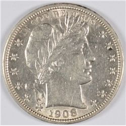 1908 BARBER HALF DOLLAR AU-58