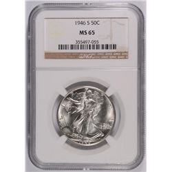 1946-S WALKING LIBERTY HALF DOLLAR NGC MS-65
