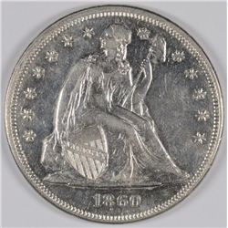 1860 SEATED DOLLAR MS-62