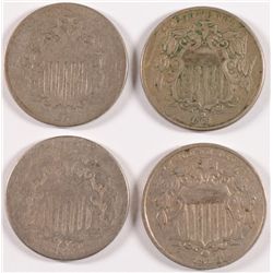 (4) SHIELD NICKELS (67, 68, 70, 83)