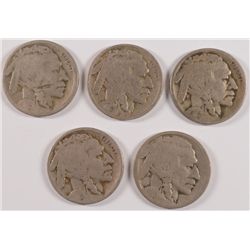 (5) 1923-S BUFFALO NICKEL