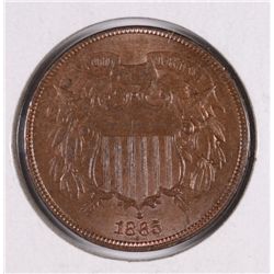 1865 TWO CENT PIECE, MS64 RED / BROWN NICE TYPE COIN!