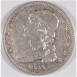 1834 CAPPED BUST QUARTER, AU SMALL SCRATCH REV.