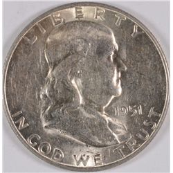 1951-S FRANKLIN HALF DOLLAR, BU