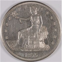 1875-S TRADE DOLLAR, MS-63  ( CLEANED ) WHITE, NICE LOOKING TYPE COIN!