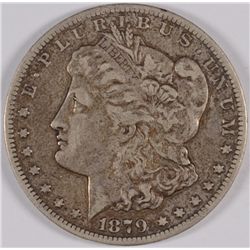 1879-CC MORGAN SILVER DOLLAR, ABOUT XF "CLEAR CC"