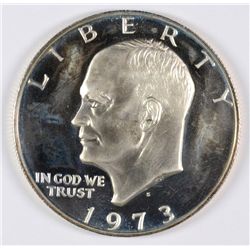 1973-S SILVER EISENHOWER DOLLAR, CHOICE PROOF, VERY NICE!