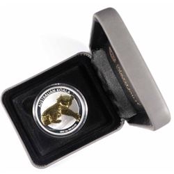 2012 AUSTRALIAN PERTH MINT 24 KARAT GOLD GILDED ONE OUNCE SILVER KOALA