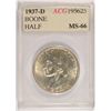 Image 1 : 1937-D BOONE COMMEN HALF DOLLAR ACG MS-66