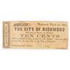 Image 1 : 1862 TEN CENT CITY OF RICHMOND, VA