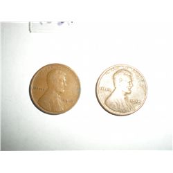 1910 wheat pennies x2