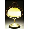 Image 1 : TIFFANY GILT-BRONZE AND IRIDESCENT 'FAVRILE' GLASS DESK LAMP, the domed shade of opaque white gla...