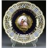 Image 1 : MEISSEN CABINET PLATE, painted in colours on the centre with a panel of a courting couple within...