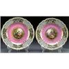 Image 1 : PAIR OF MEISSEN CABINET PLATES, each painted in colours on the centre with a panel of a courting...