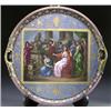 Image 1 : 'VIENNA' TRAY, of circular shape painted in colours with a large rectangular panel of classical f...
