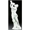 Image 1 : A VIENNA WHITE-GLAZED FIGURE OF A SATYR, drinking from a wineskin, his syrinx and a basket of fru...