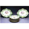 Image 1 : ROYAL CROWN DERBY APPLE GREEN-GROUND DESSERT SERVICE, printed and painted on the centres in colou...